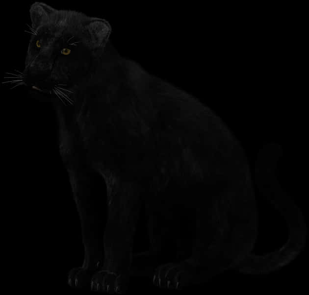 Black Panther Sitting - Transparent Black Panther Animal, HD Png Download PNG with transparent background