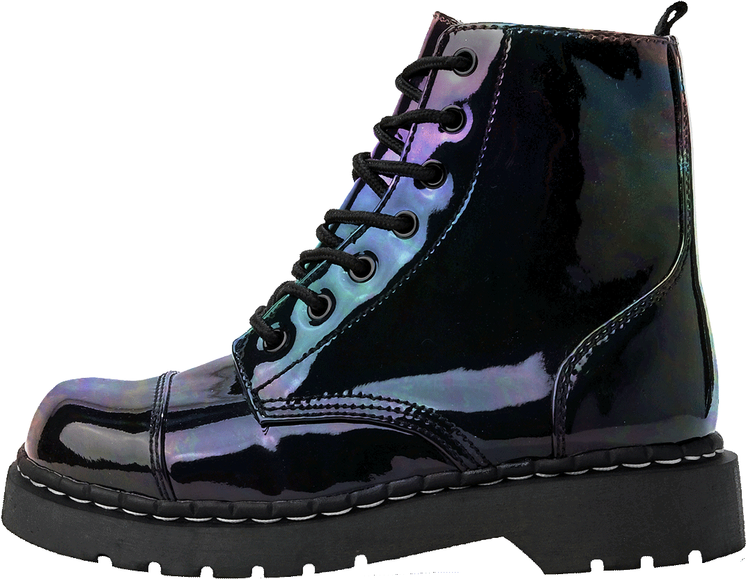Black Iridescent Combat Boots, HD Png Download PNG with transparent background