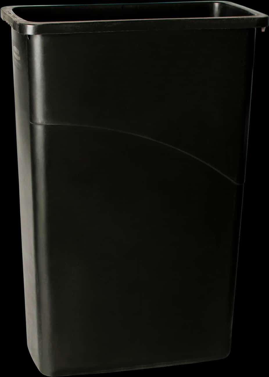 Black Plastic Trash Can Single PNG with transparent background
