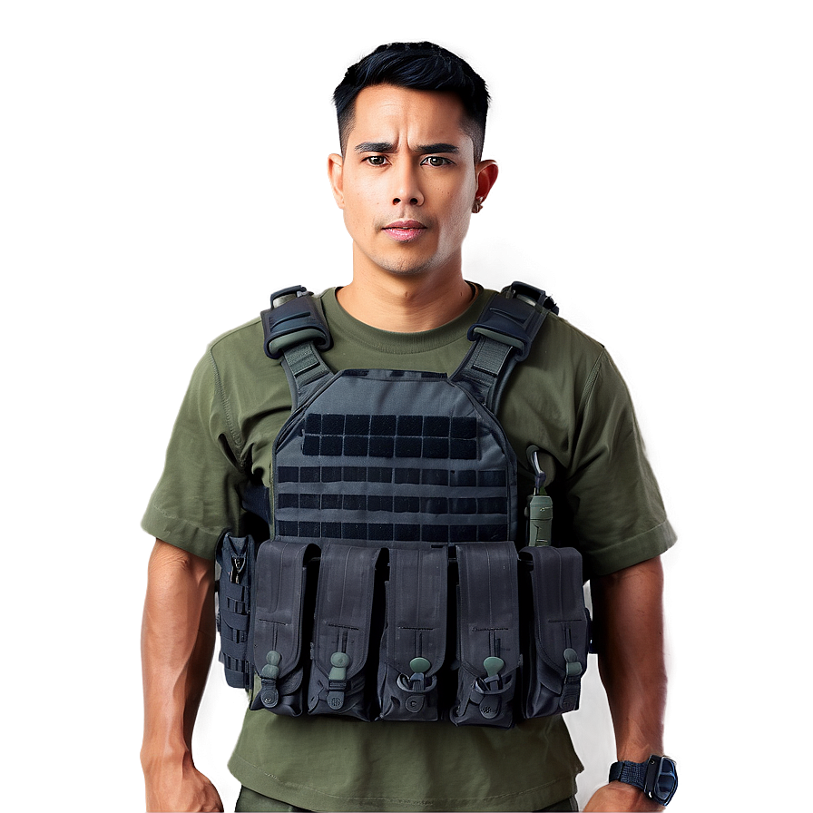 Black Plate Carrier Vest Png 14