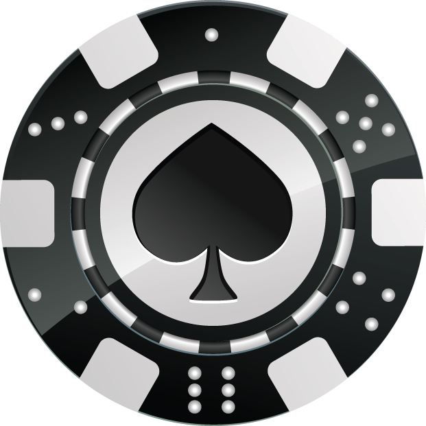 Black Poker Chipwith Spade Symbol