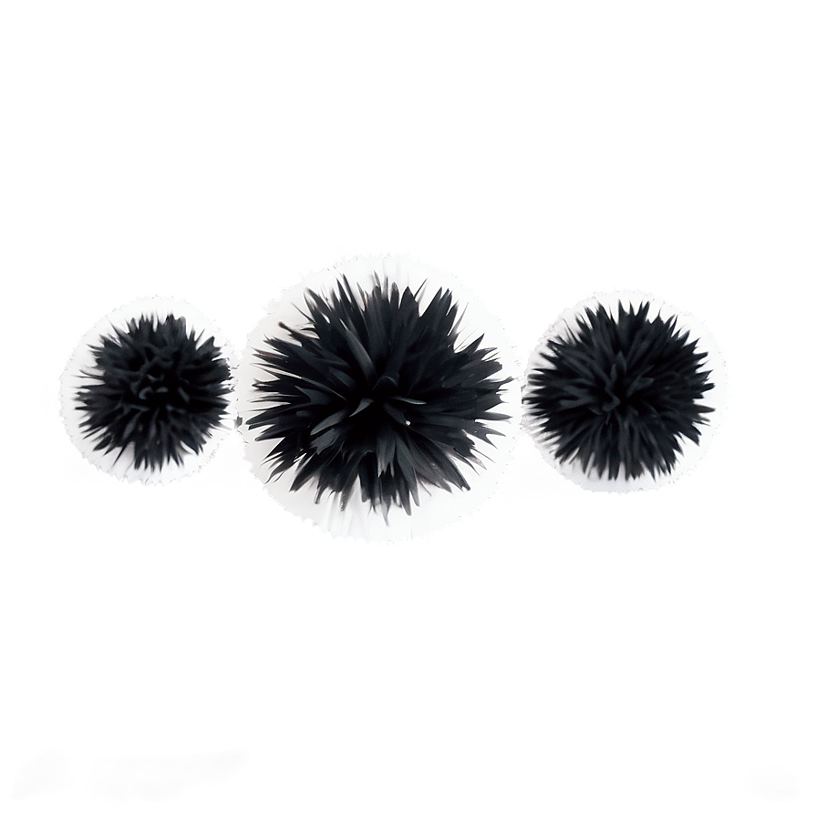 Black Pom Poms Png 19