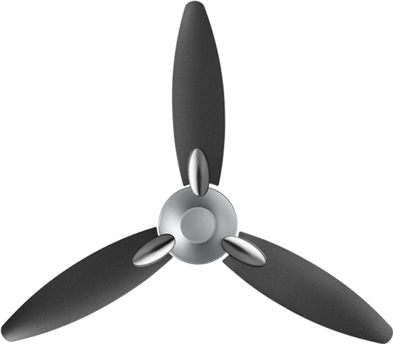 Black Propeller Isolated Background