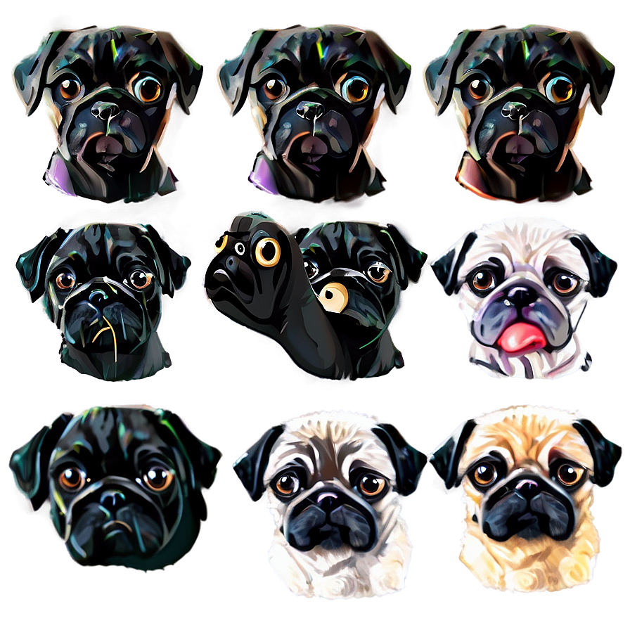 Black Pug Pet Png 7