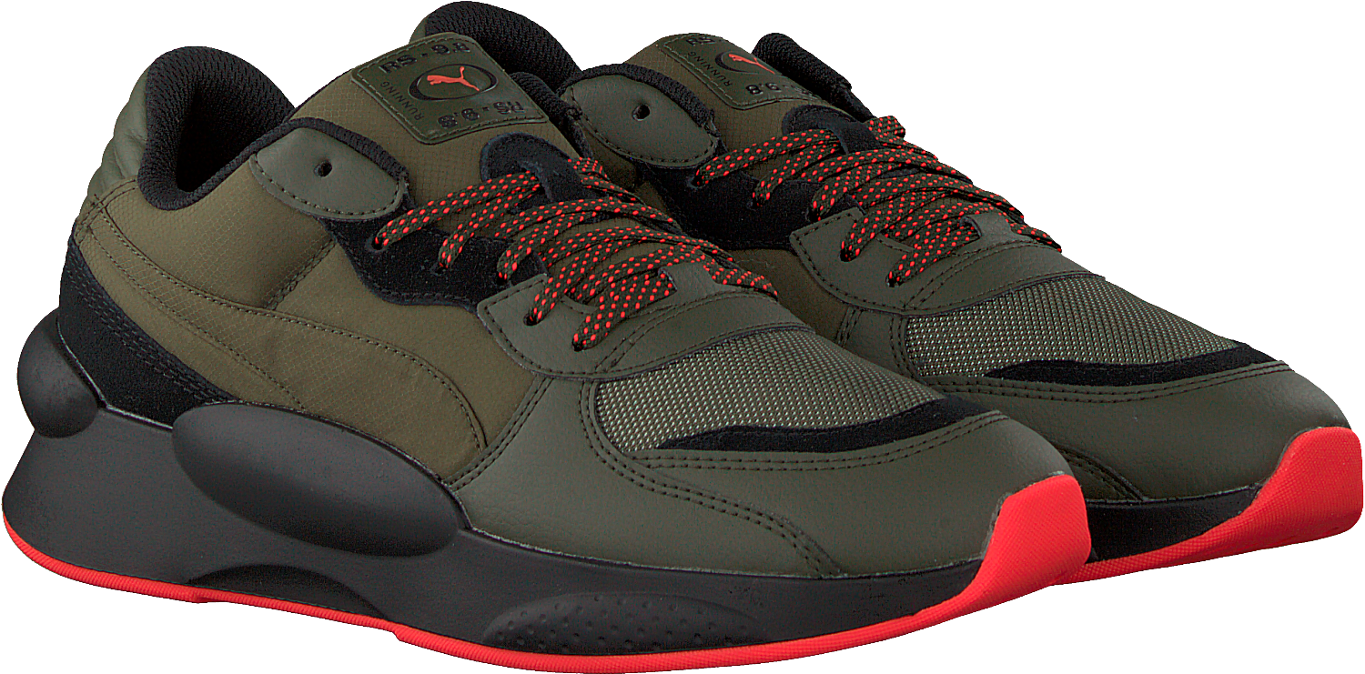 Black Puma Low Sneakers Rs - Puma Rs 9.8 Trail, HD Png Download PNG with transparent background