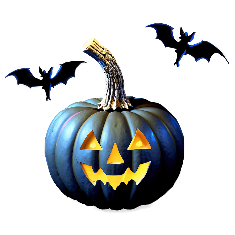 Black Pumpkin With Bats Png 06282024