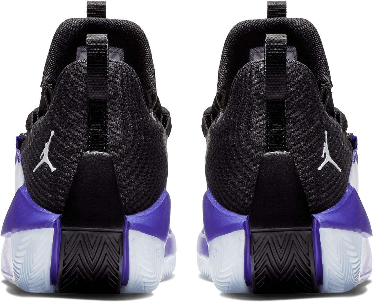 Black Purple Sneakers Rear View