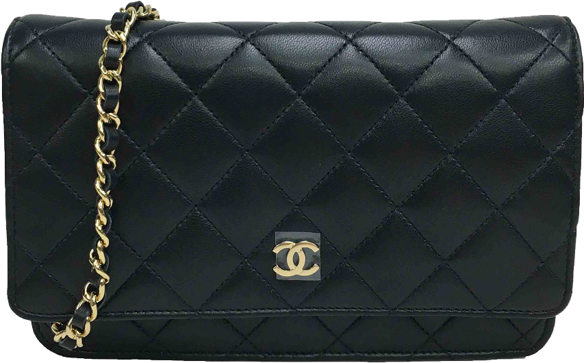 Black Quilted Chain Strap Purse