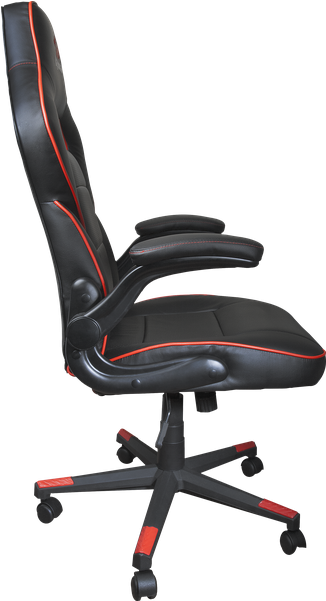 Black Red Gaming Chair PNG with transparent background