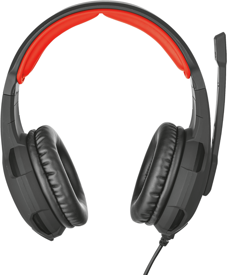 Black Red Gaming Headset PNG image with a transparent background, free high-resolution download