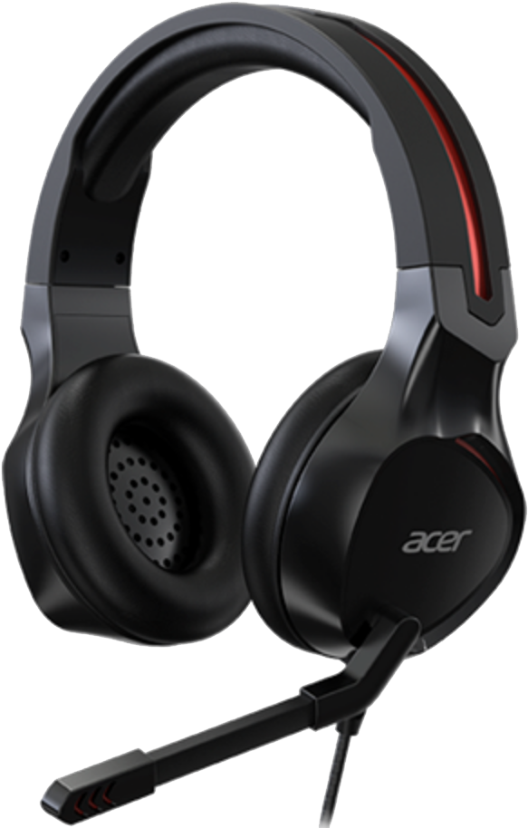 Black Red Gaming Headset Acer PNG image with a transparent background, free high-resolution download