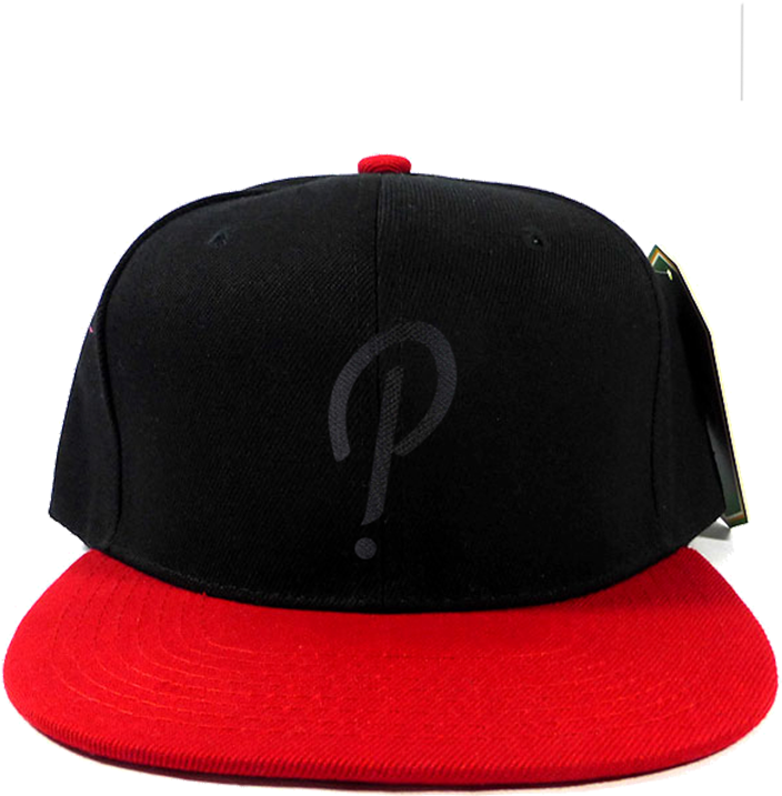 Black Red Snapback Hatwith Question Mark