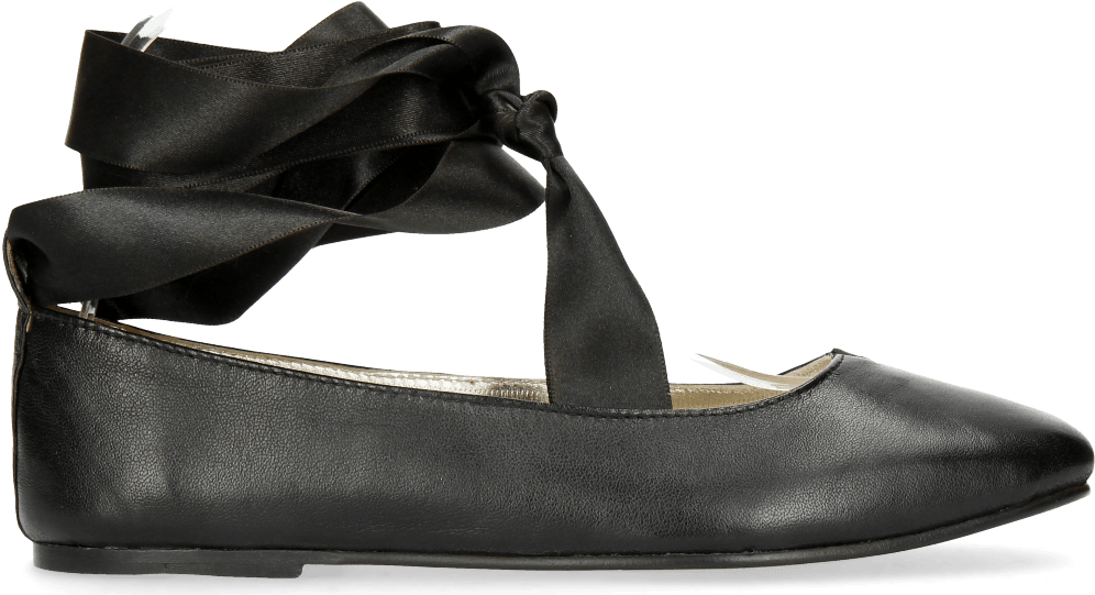 Black Ribbon Ballet Flat Shoe