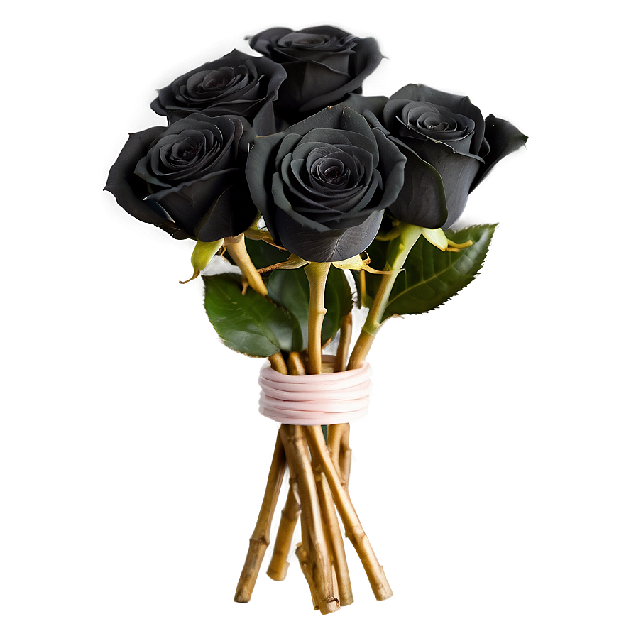 Black Roses Bouquet PNG 06212024 PNG image with a transparent background, free high-resolution download