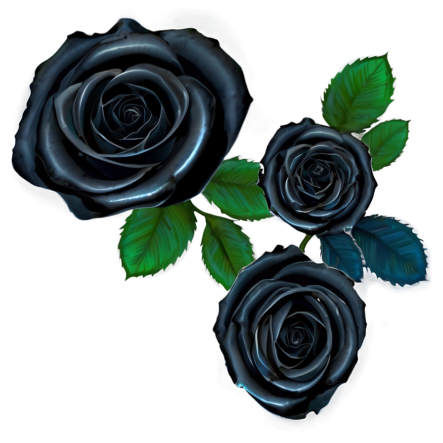 Black Roses Decoration Png Vjl7