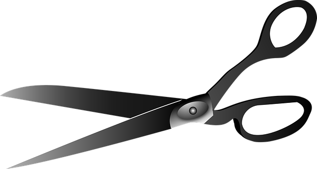 Black Scissors Graphic PNG image with a transparent background, free high-resolution download