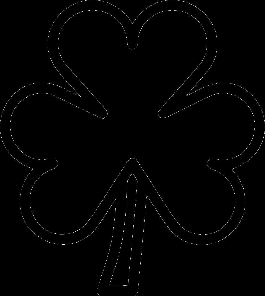 Black Shamrock Outline