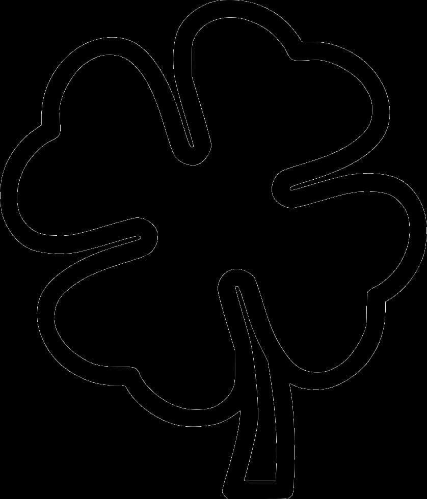 Black Shamrock Outline