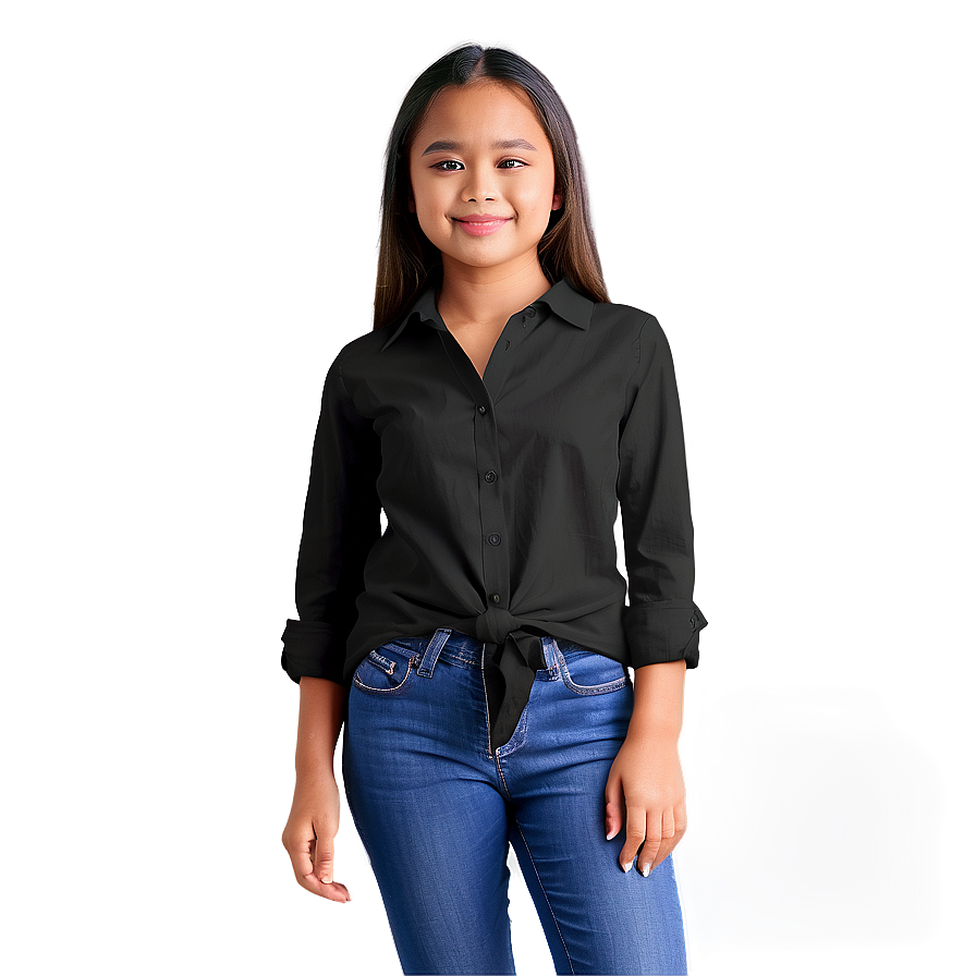 Black Shirt For Girls Png Byq47