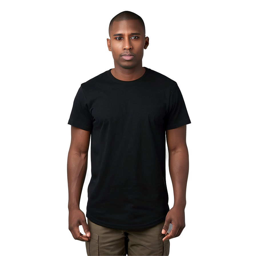 Black Shirt Round Neck Png 05252024