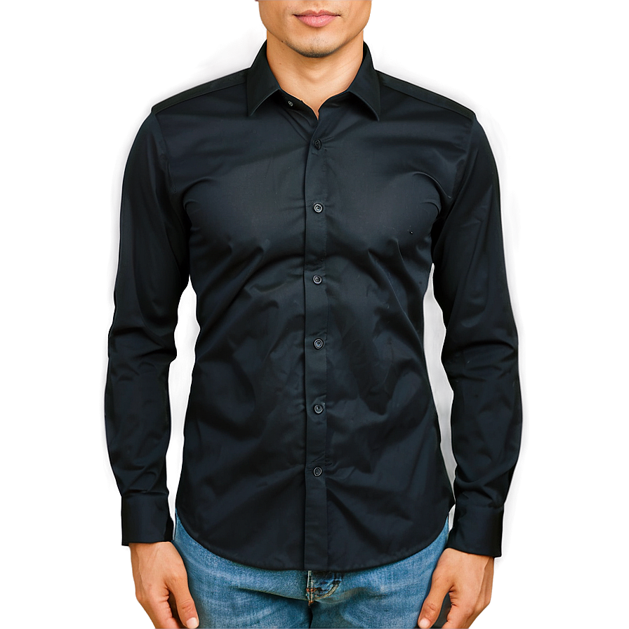 Black Shirt Slim Fit Png Pua67