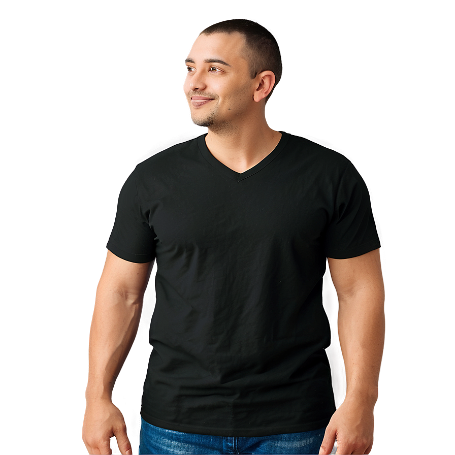 Black Shirt V Neck Png Xld69