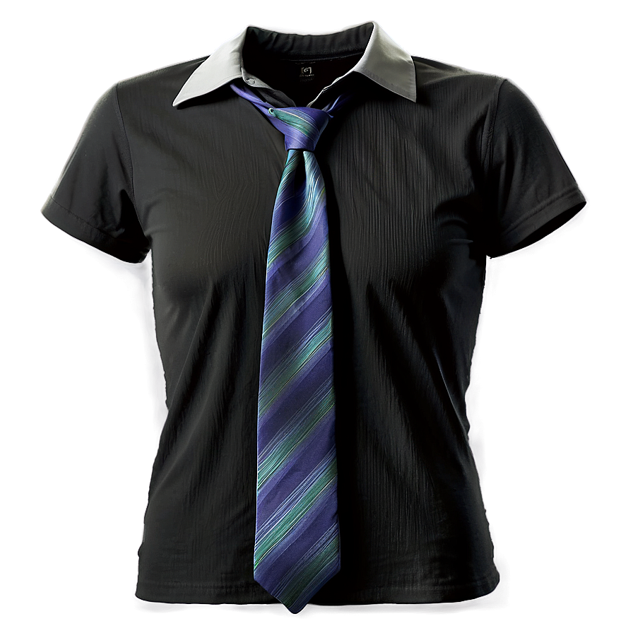 Black Shirt With Tie Png Rdj5