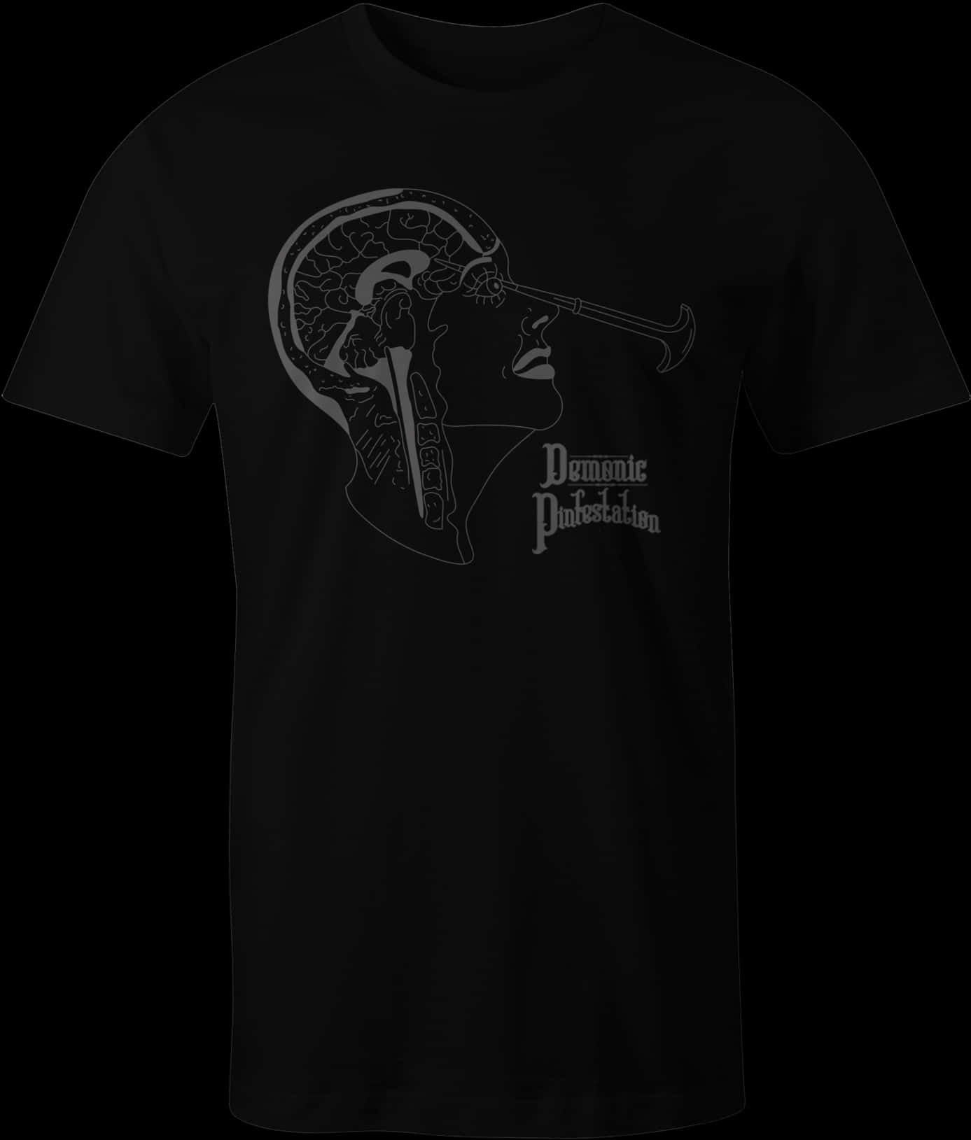 Black Shirtwith Graphic Design PNG with transparent background