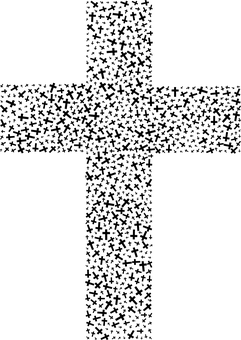 Black Silhouette Cross PNG with transparent background