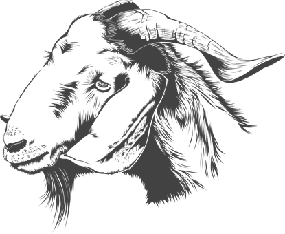 Black Silhouette Goat Graphic PNG with transparent background