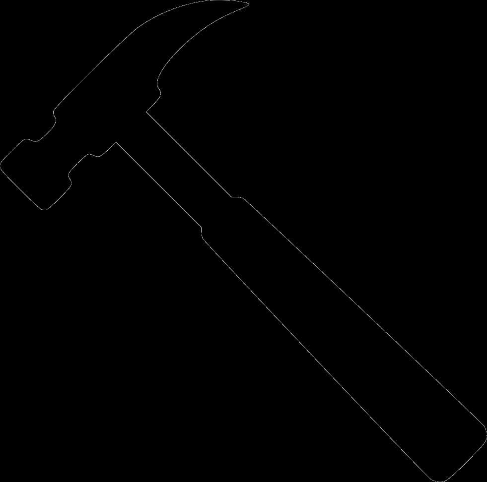 Black Silhouette Hammer Outline PNG image with a transparent background, free high-resolution download