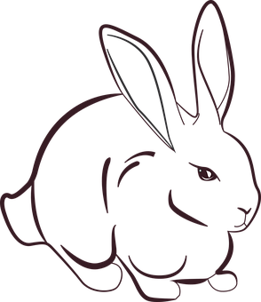 Black Silhouette Rabbit PNG with transparent background