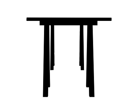 Black Silhouette Table Graphic PNG with transparent background