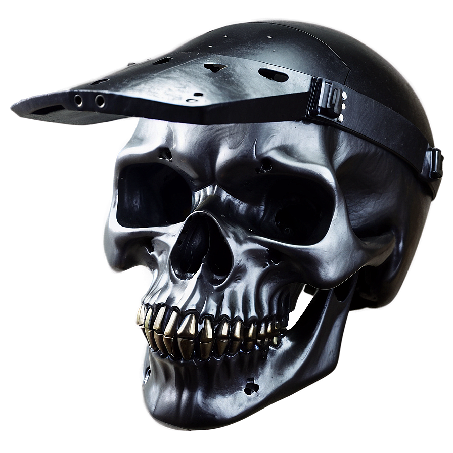 Black Skull With Helmet Png Xnm13