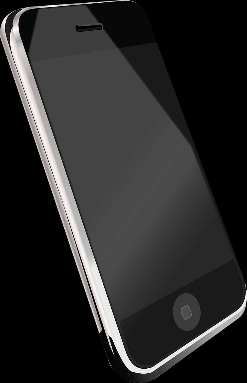 Black Smartphone Isolatedon White