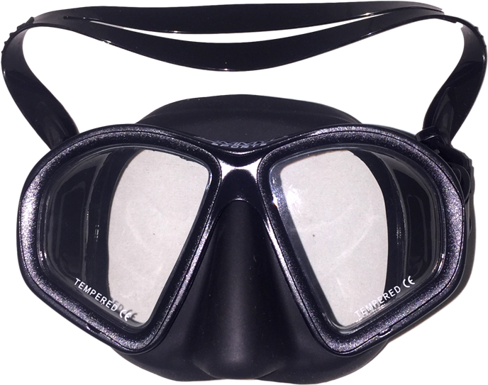 Black Snorkeling Mask Isolated