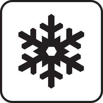 Black Snowflake Icon PNG with transparent background