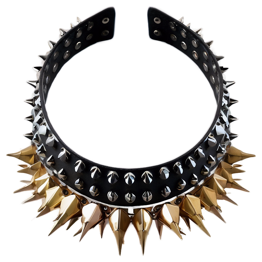 Black Spiked Choker Png 06282024