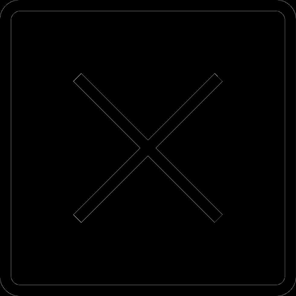 Black Square White X Symbol