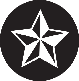 Black Star Iconon Dark Background PNG with transparent background