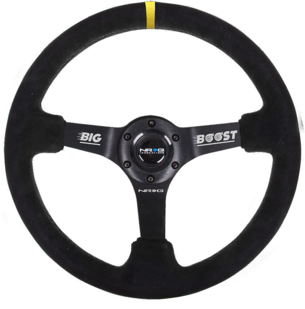 Nrg Reinforced Steering Wheel Rst 036mb S Y Boost Us - Black Racing Steering Wheel, HD Png Download PNG with transparent background