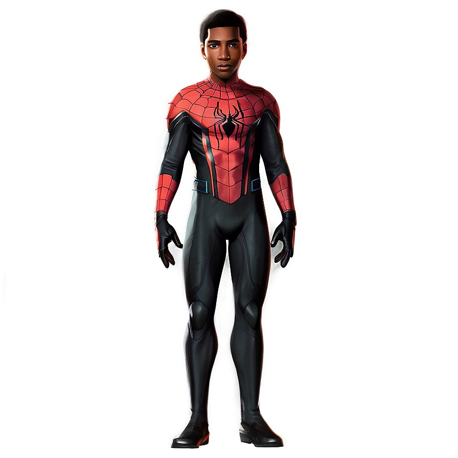 Black Suit Miles Morales PNG 05032024 PNG with transparent background