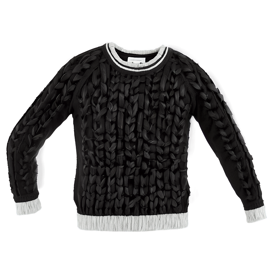 Black Sweater With Elbow Patches Png 06132024