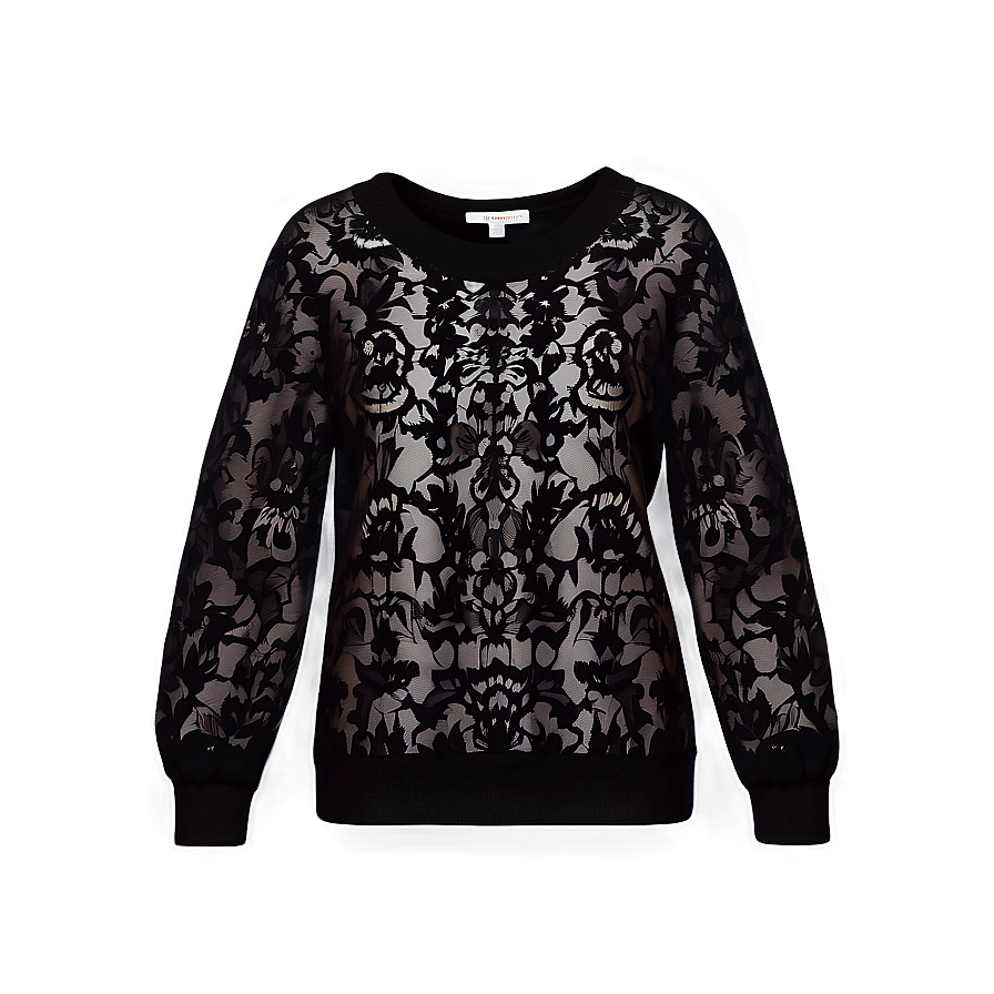 Black Sweater With Lace Png Asd