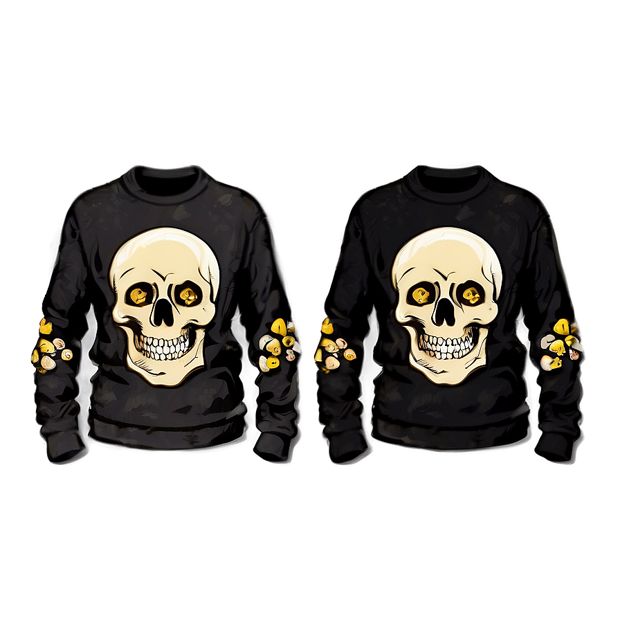 Black Sweater With Skulls Png 87