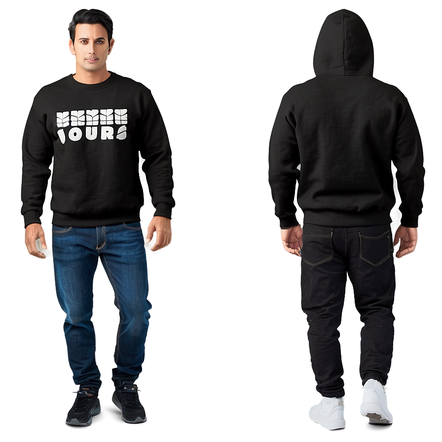 Black Sweatshirt With Bold Graphic Png 06272024