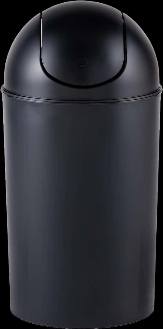 Black Swing Top Trash Can PNG with transparent background