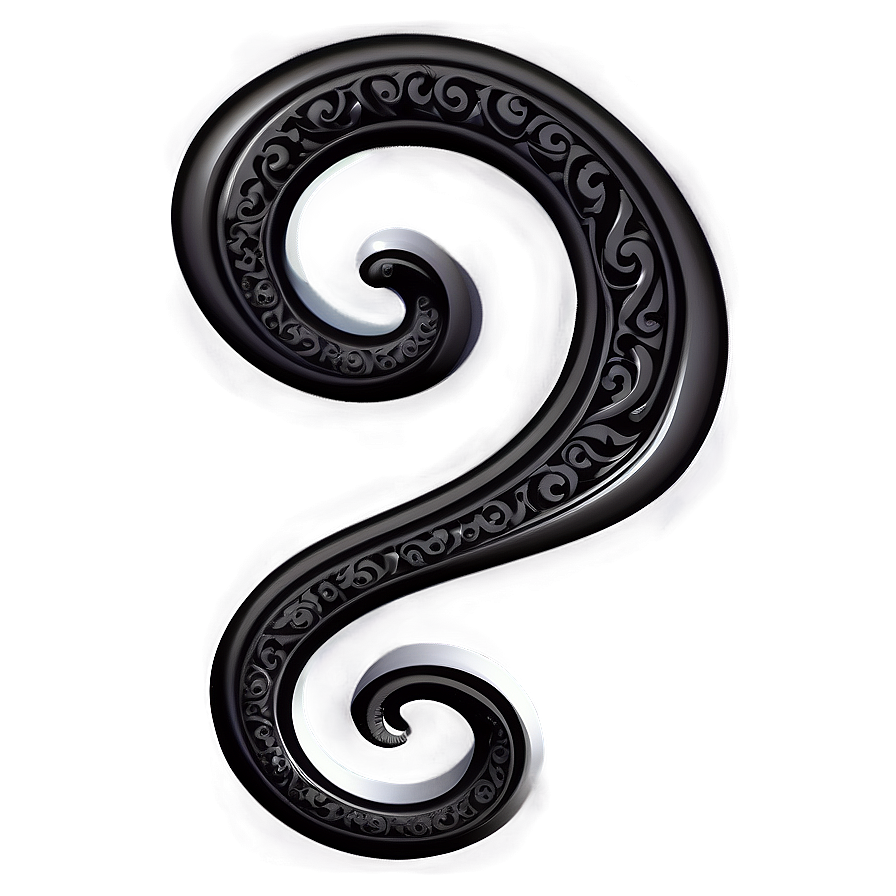 Black Swirl Scrollwork Png 74