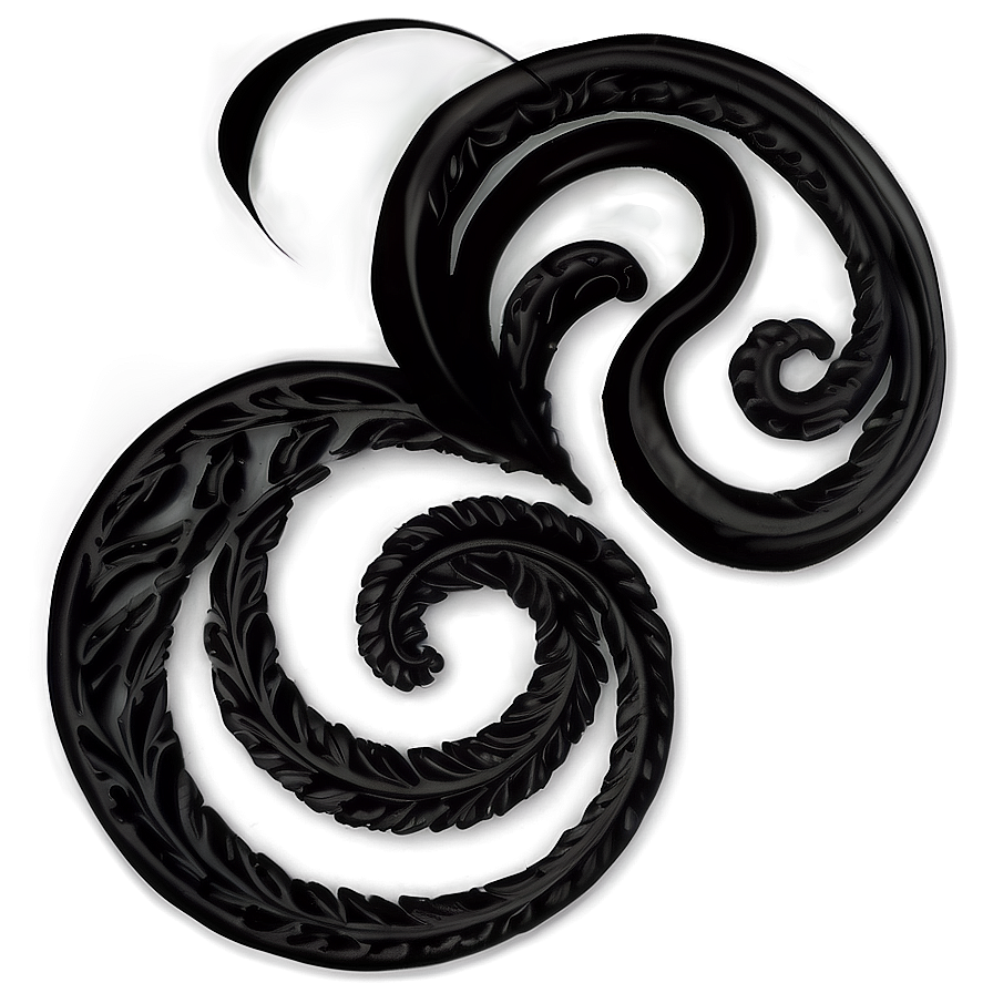 Black Swirl Scrollwork Png Duv