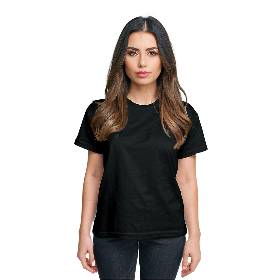 Black T Shirt For Women Png Kvi